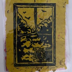 Original Ink Press Print On Handmade Paper